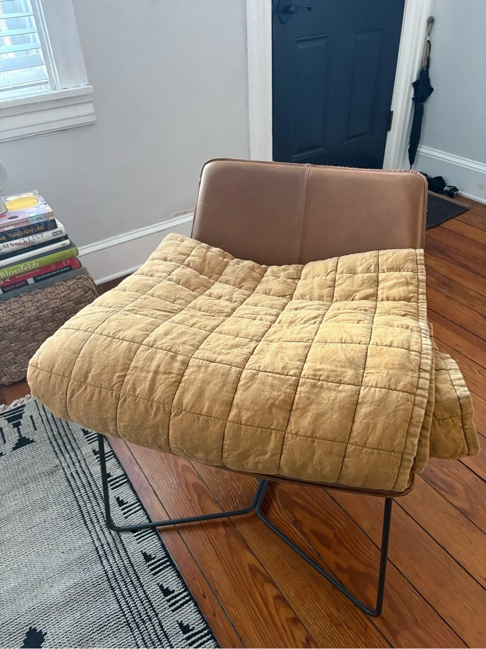 Quince Quilted Linen Quilt in Tabacco